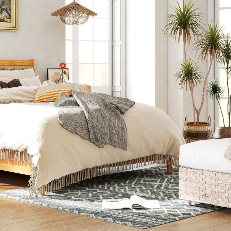 Rug Flat Weave Washable Anti-Slip Kitchen Boho Design Grey