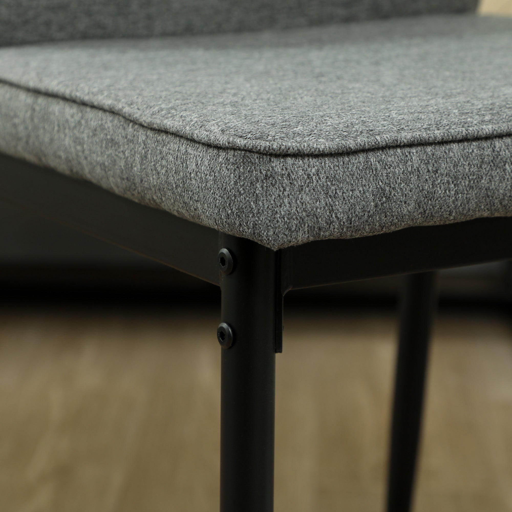 Velvet Dining Chairs Set of 2, Metal Legs Curved Back Padded Seat, Grey