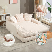Cloud Couch Sleeper Sofa, Single-Seat Floor, 3 Cushions, Corduroy Beige