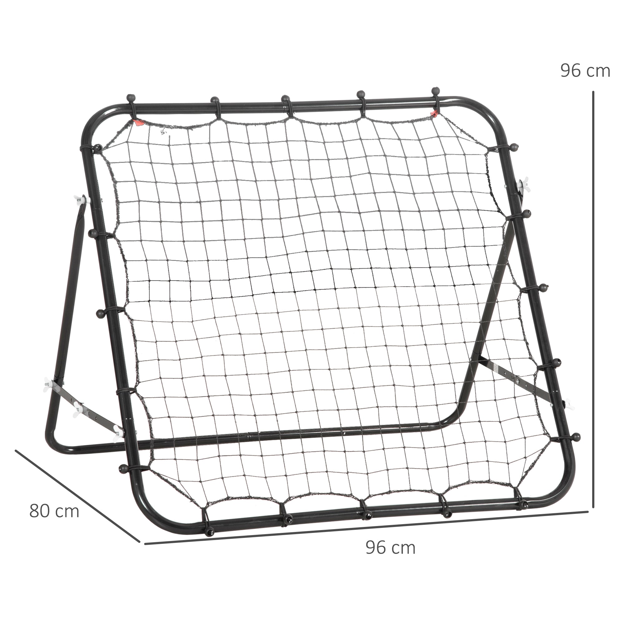 Football Rebounder Kickback Goal Rebound Wall 96x80x96 cm black metal and PE