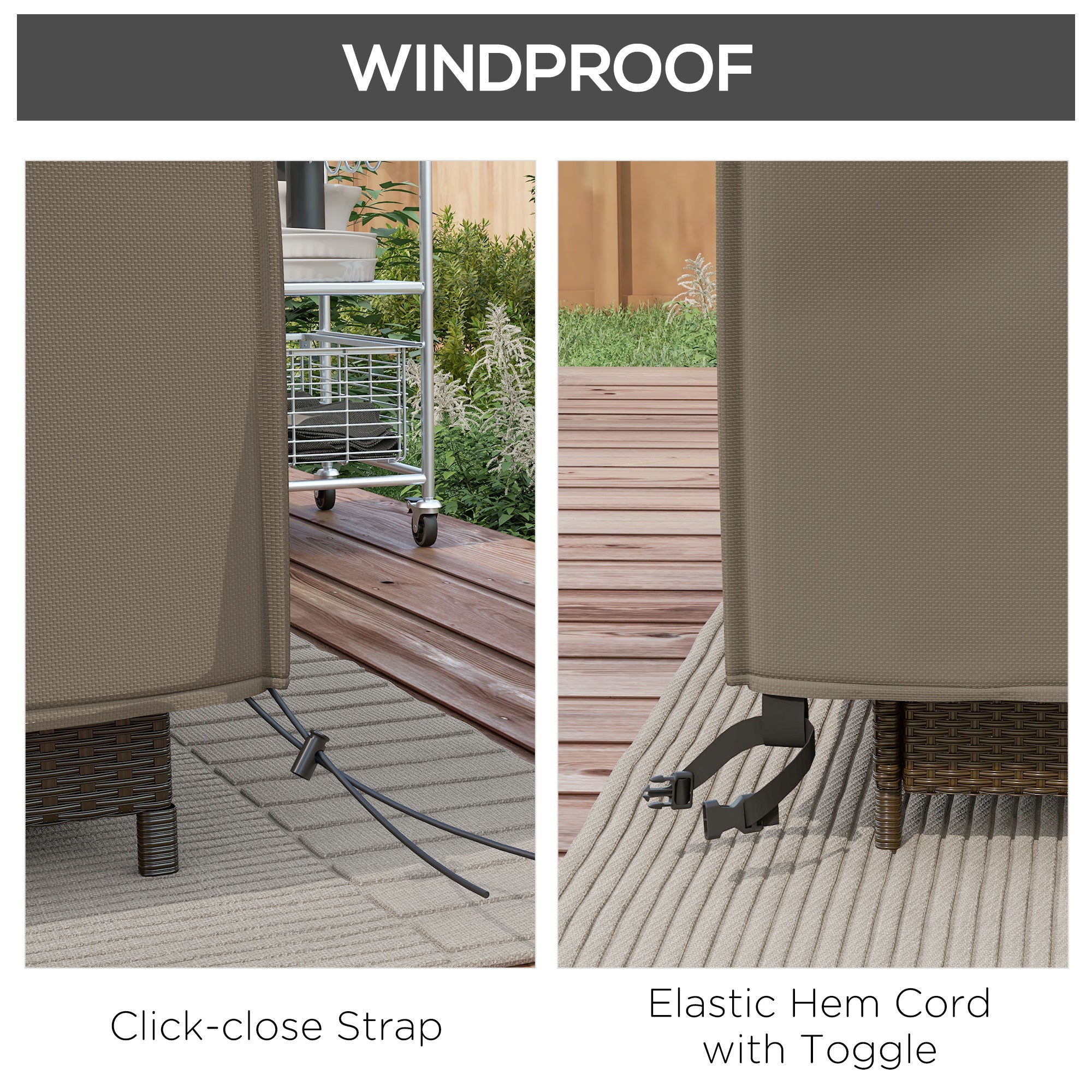 Patio Garden Furniture Set Cover Large Square Waterproof 230 x 230 x 70cm Grey 600D Oxford