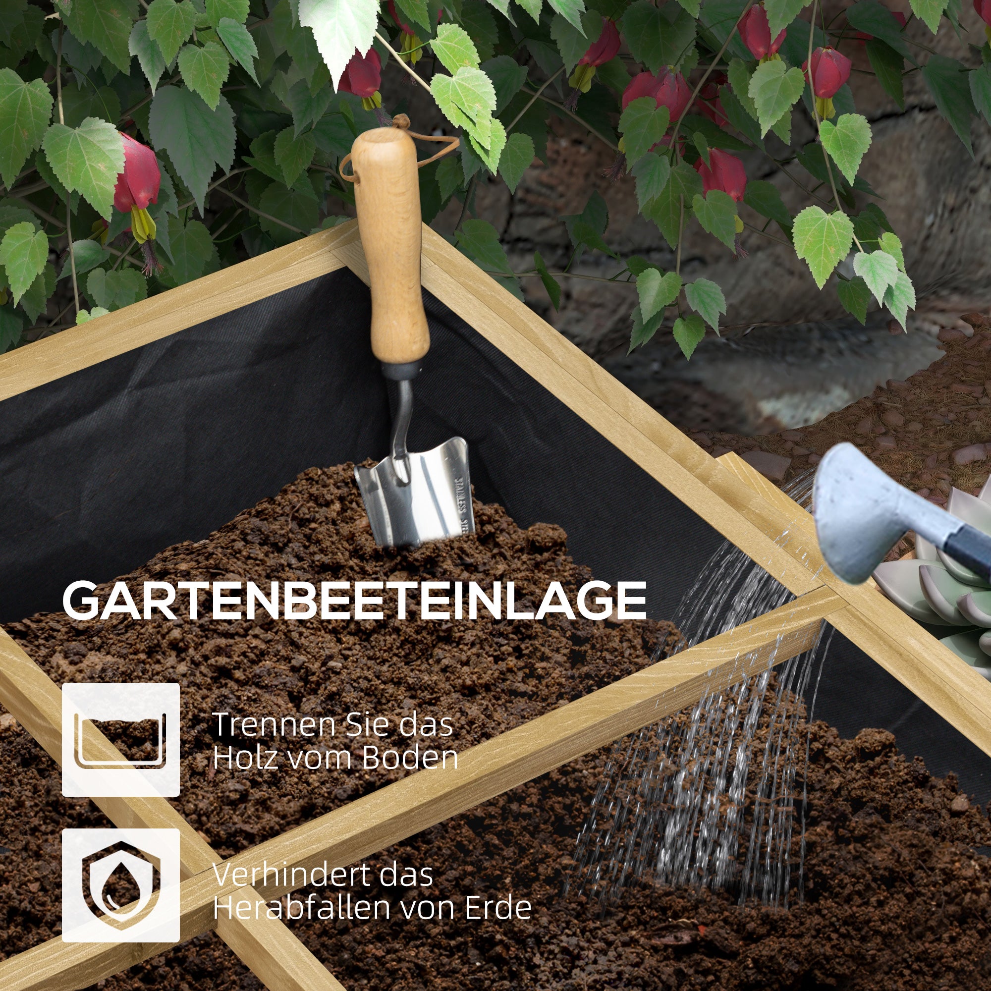 Raised Bed, Foldable Cold Frame, 12 Dividers, Natural Wood