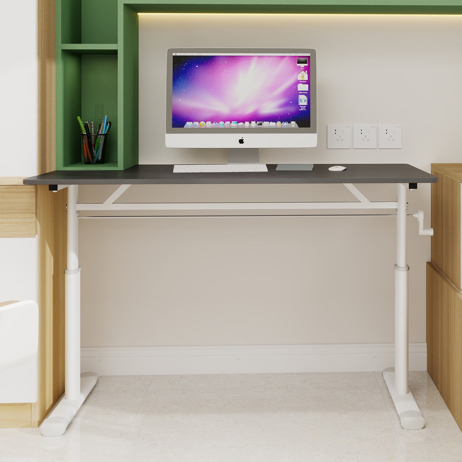 Adjustable Study Desk, Height-Adjustable Multi-Purpose Home/Office, Compact Design