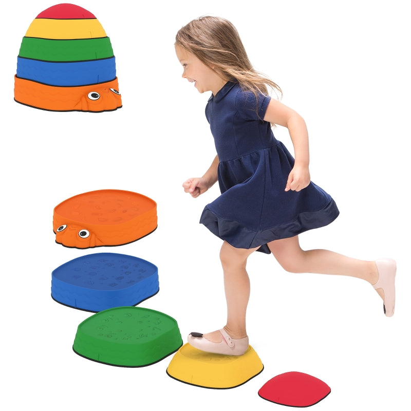 Balancing Stones for Children, 5 Pieces Non-Slip and Stackable, Ages 2-8