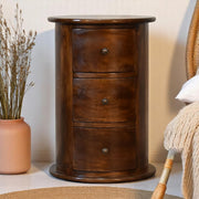 Darcy Bedside, 1 Drawer, Solid Wood Dark Brown