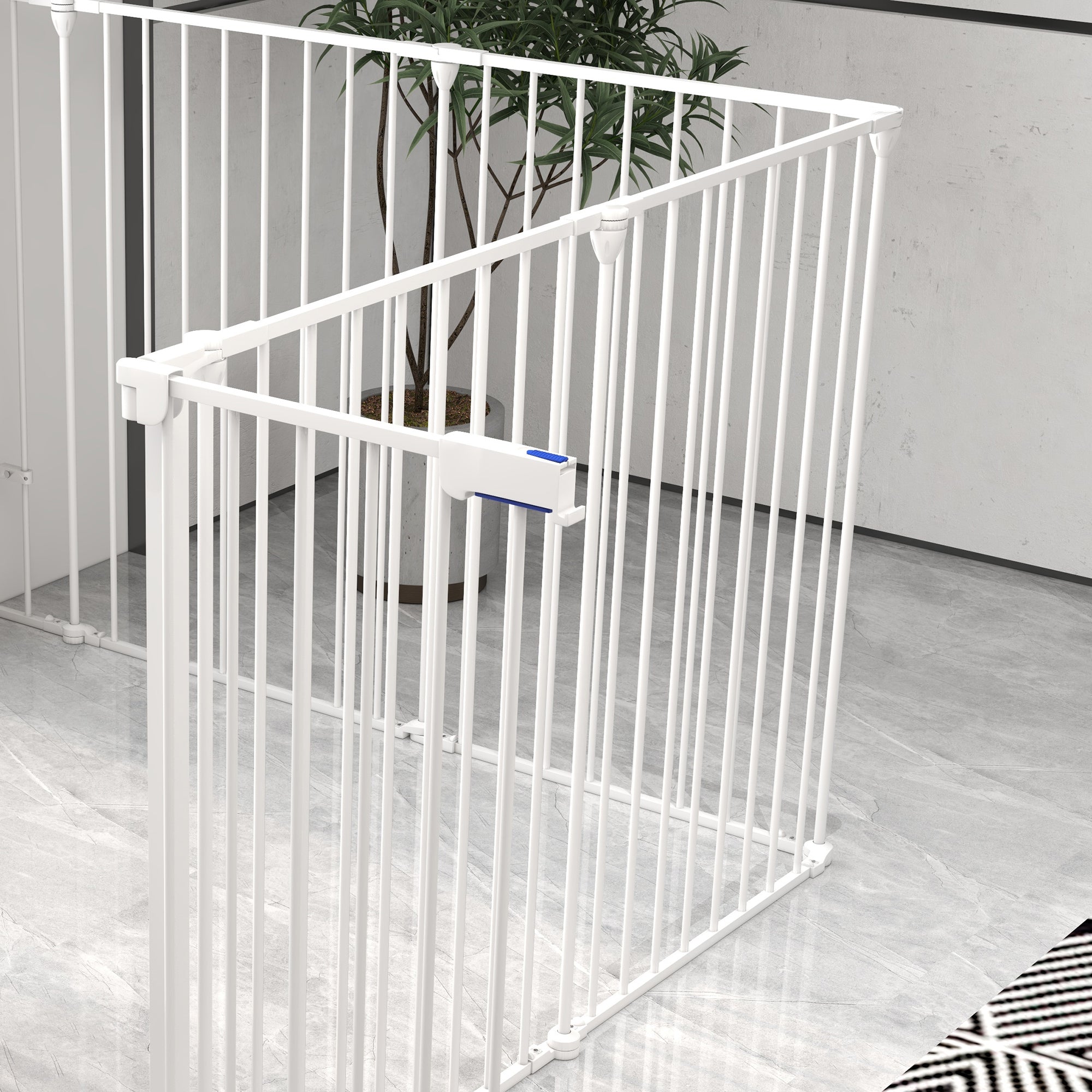 Puppy Playpen, 90cm High, 8 Panels, Foldable, Grey