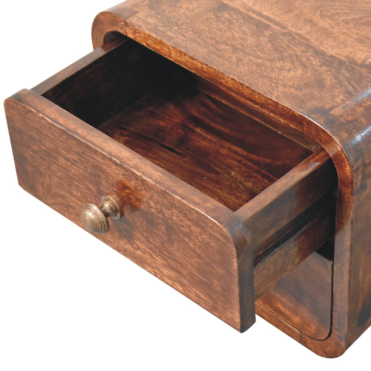 Mini Curved Wall Mounted Bedside - California Walnut