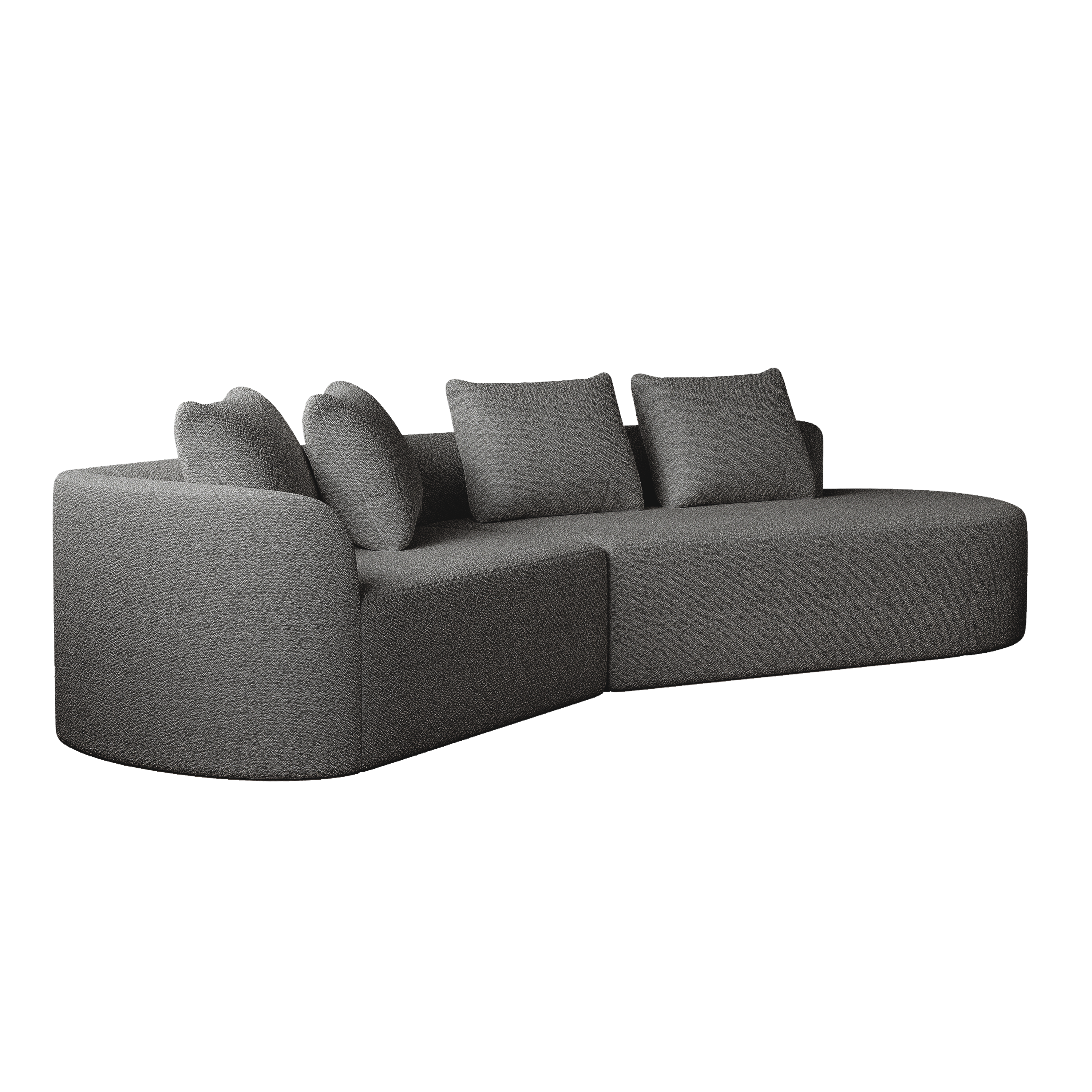 Chenille Sofa, Modern Oversized 4-Seater Corner with Deep Seat & Pillows, Cloud Couch