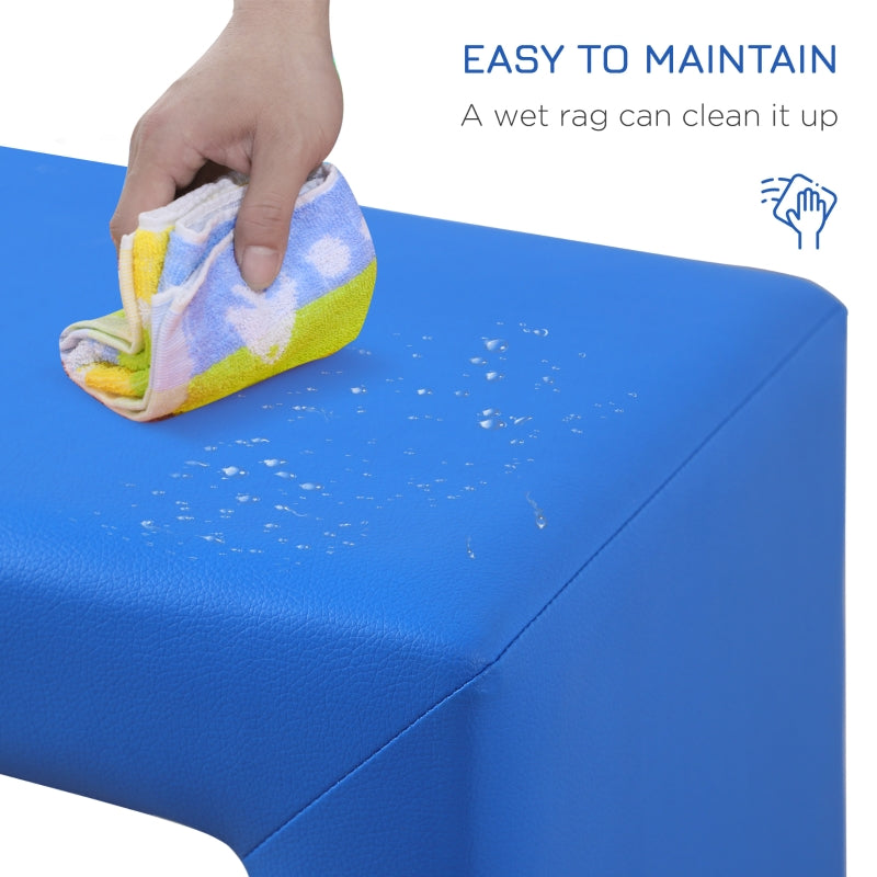 2 In 1 Toddler Sofa Chair, Converts to Table, Playroom, Blue