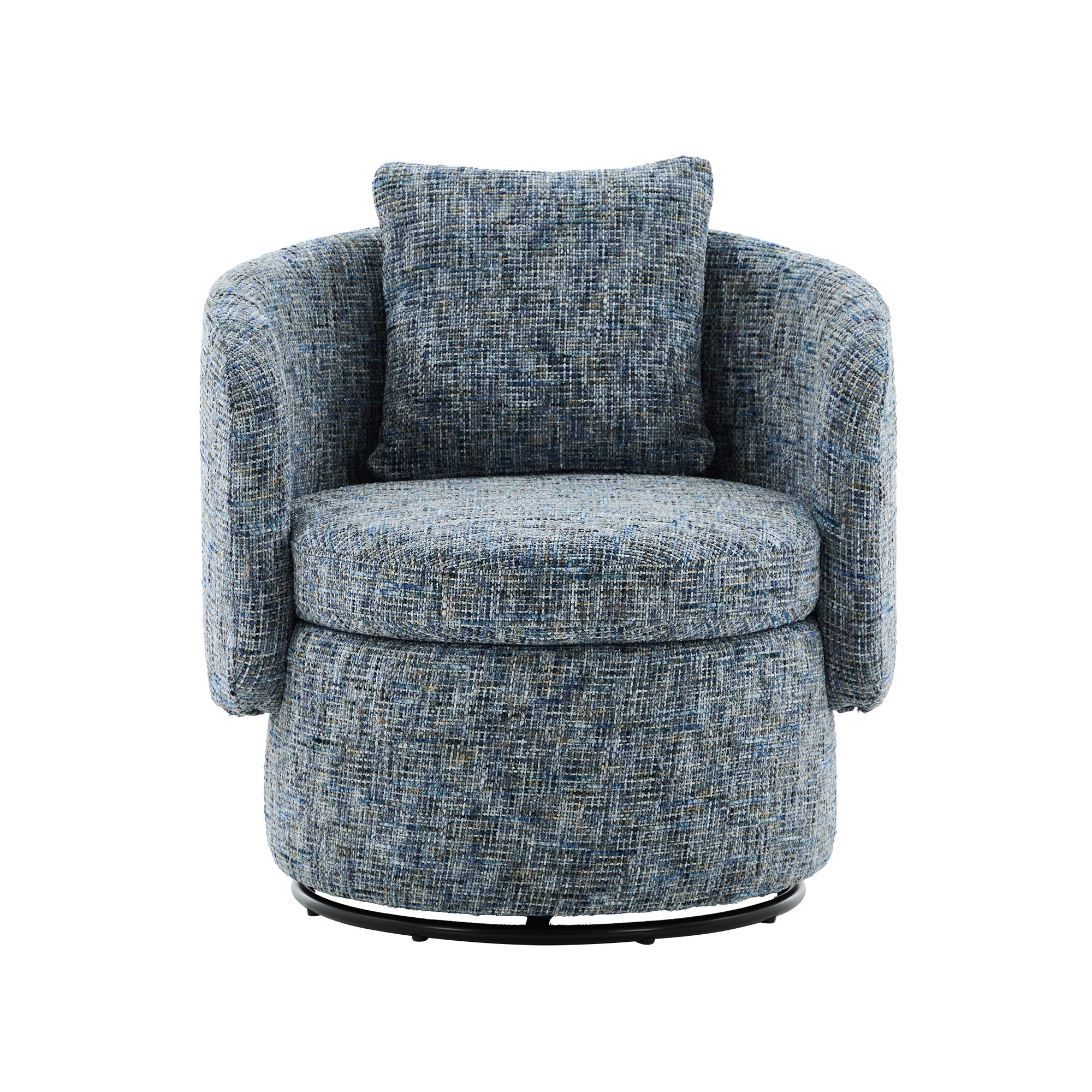 028 Swivel Accent Chair 360° Rotation Hidden Storage - Blue