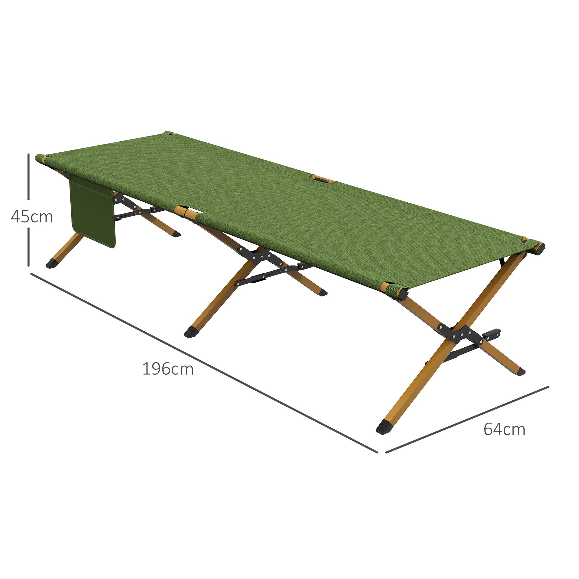 Folding Sun Lounger, Garden with Side Pocket, Oxford Dark Green