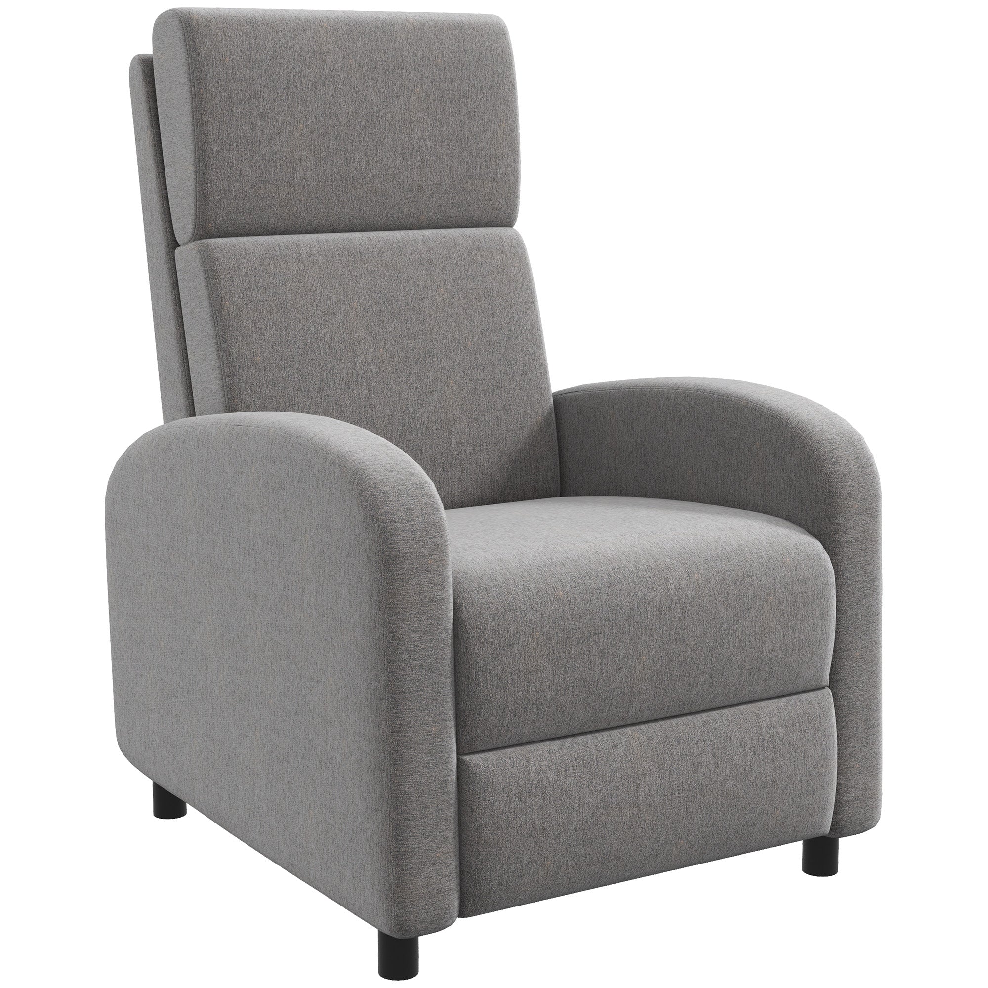 Reclining TV Chair, 120kg Upholstered with Footrest, Linen-look Fabric