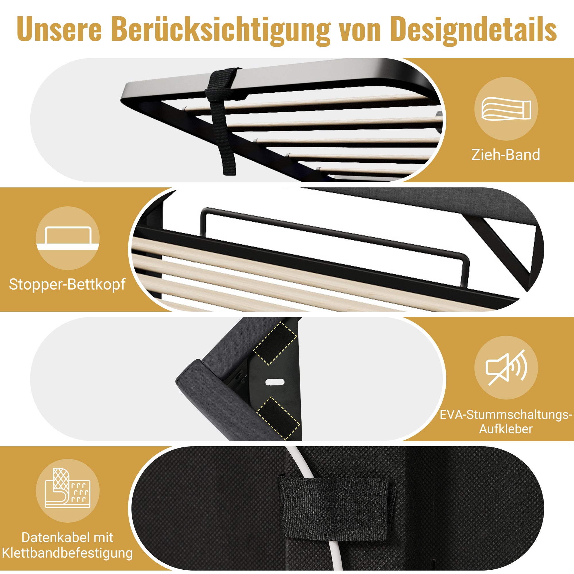 Upholstered Double Bed 160*200, Hydraulic Storage & LED Headboard with USB & Type-C, Beige Linen