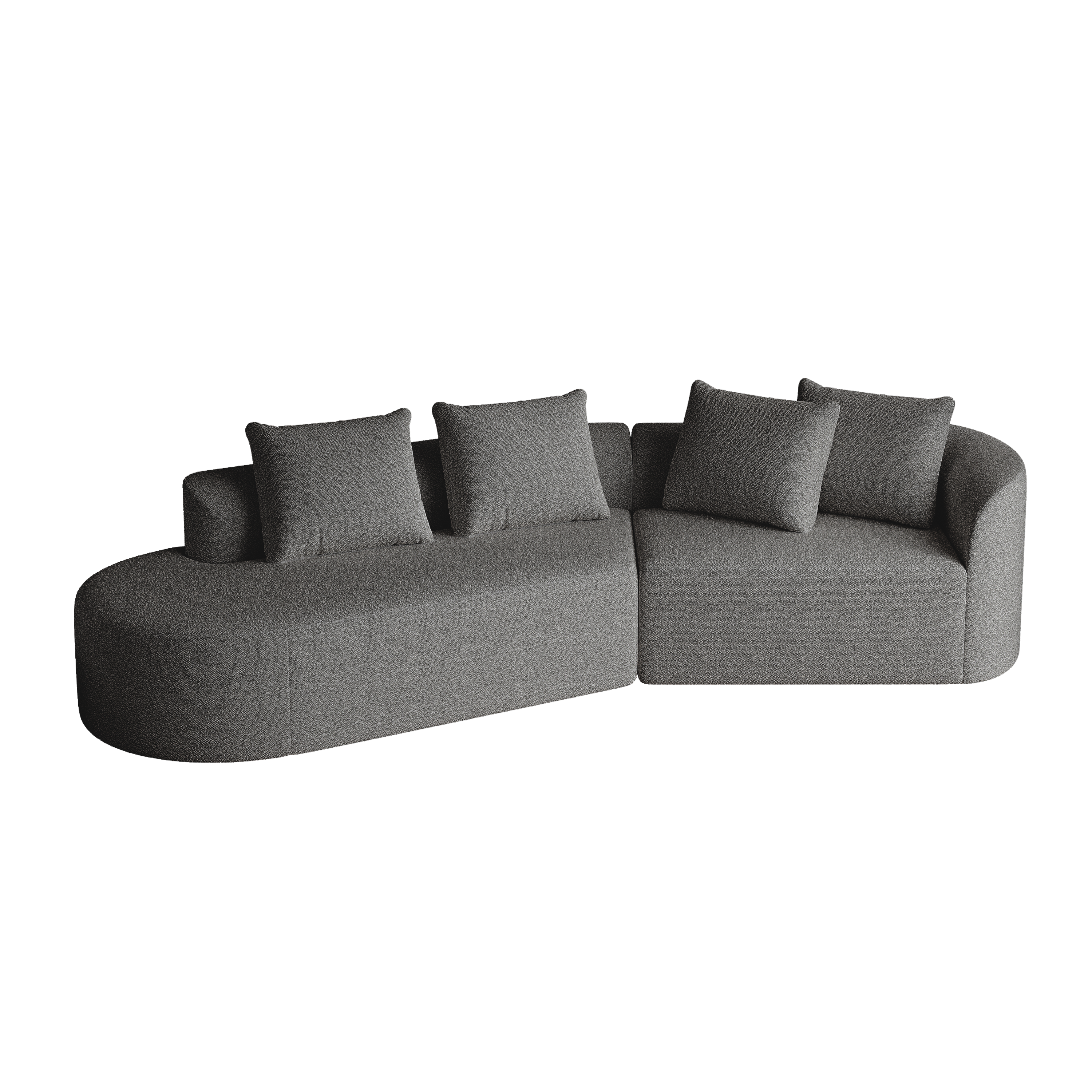 Chenille Sofa, Modern Oversized Corner, 4-Seater, Deep & Wide Seat, Cloud, Chenille