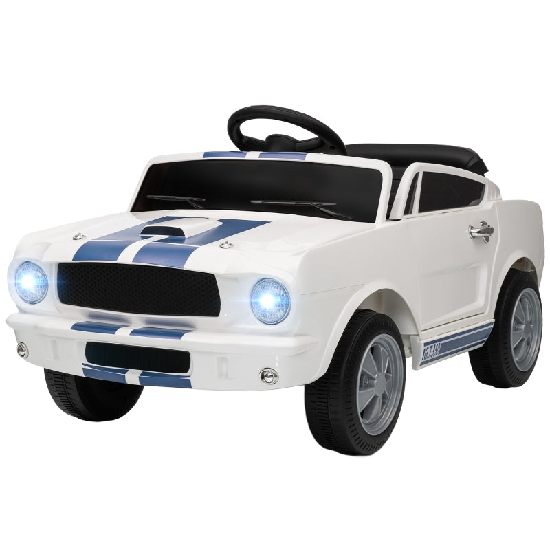 AIYAPLAY Children's Electric Car, 12V with 2.4 GHz Remote Control, White