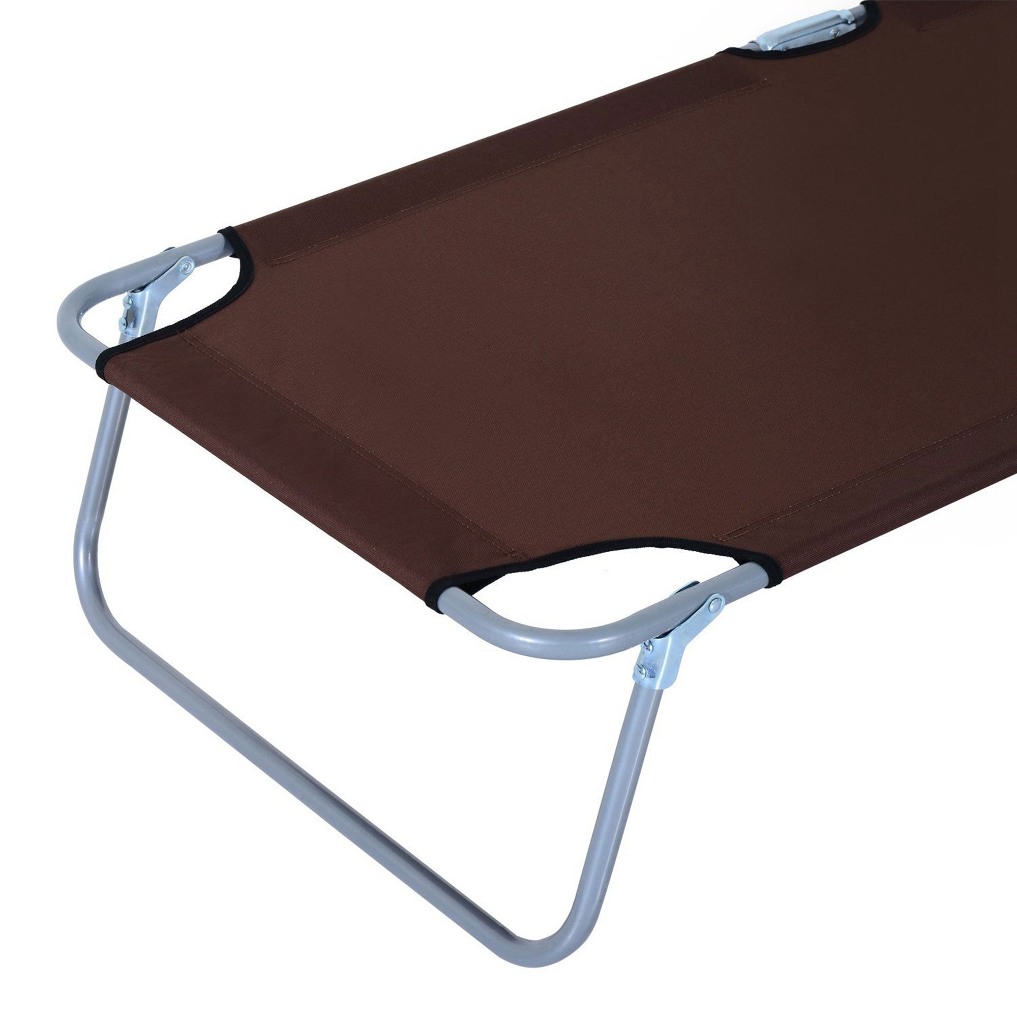 sun lounger foldable with sun protection, brown