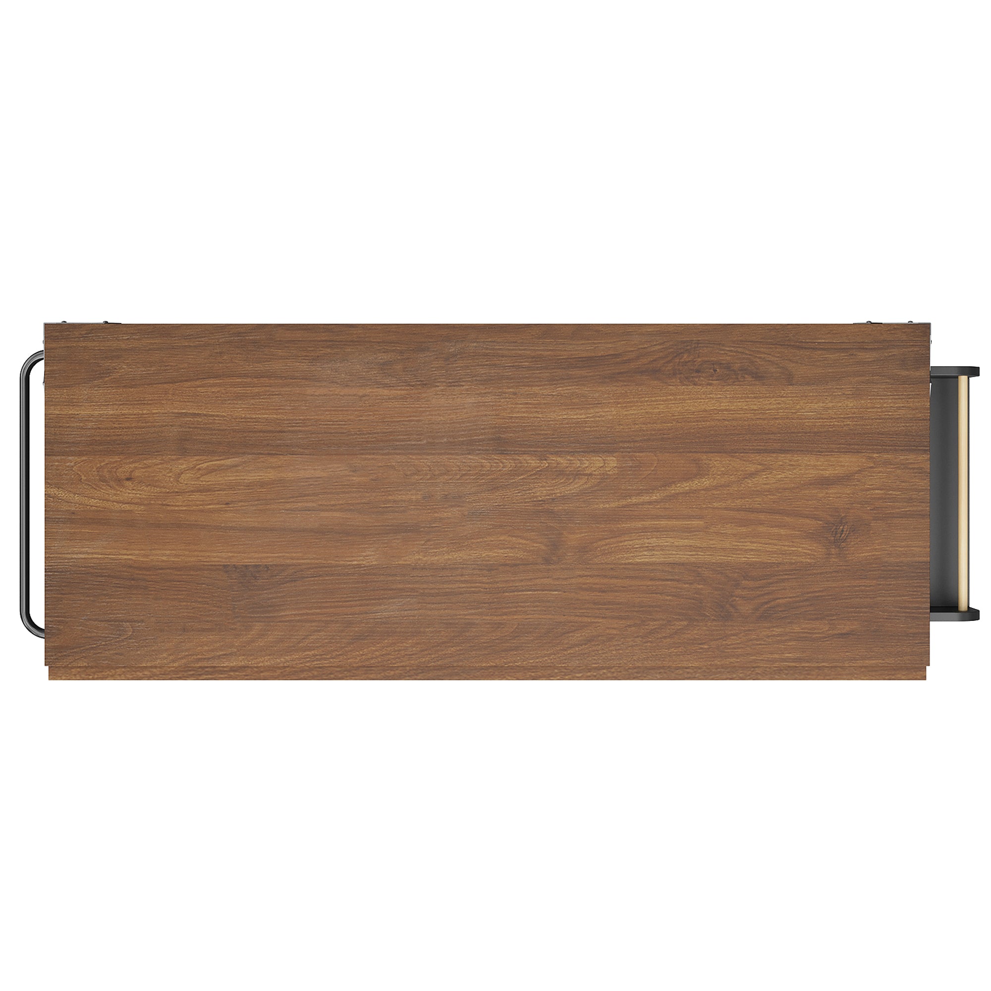 Kitchen Island Serving Trolley with Pull-out Worktop 4 Doors 2 Drawers Wood Grain Finish Black