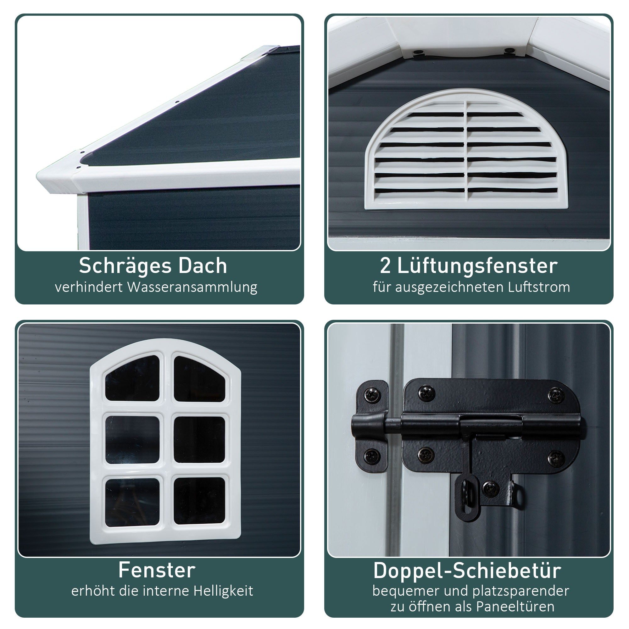 Garden Shed with Ventilation Window, Lean-to Metal, Grey