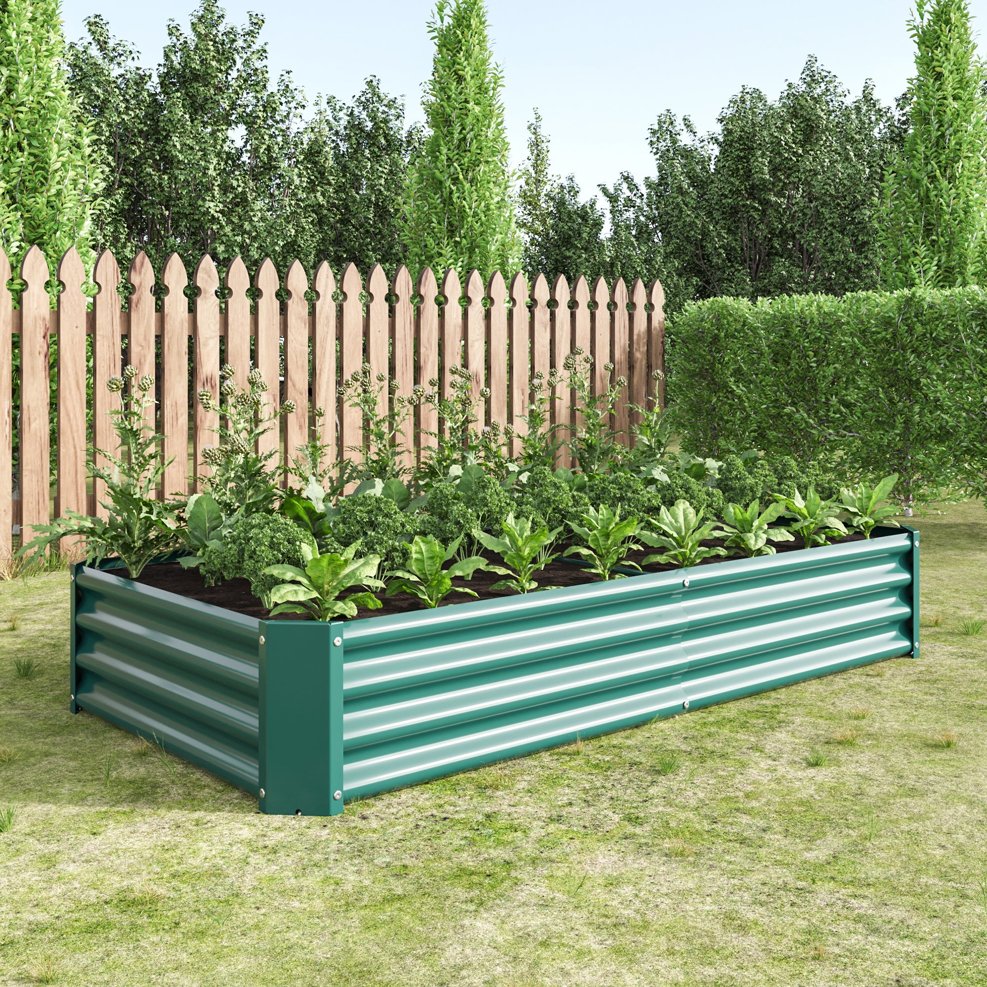 Raised Bed Metal Plant Bed, Robust Sheet Steel, Rust Protection, Anthracite