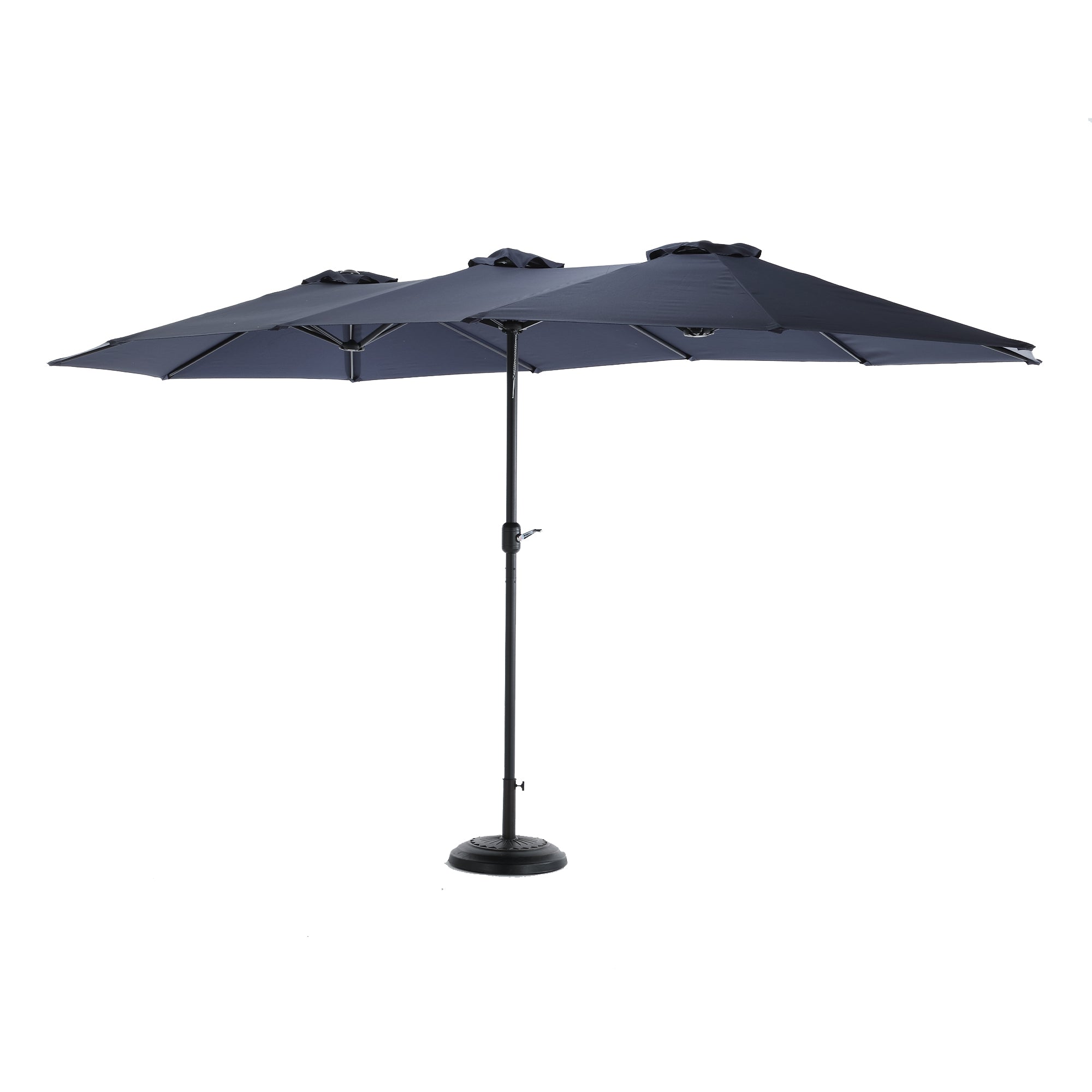 14.8 Ft Double Sided Outdoor Umbrella, Rectangular Large with Crank, Navy Blue