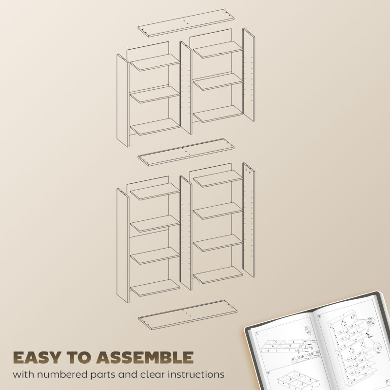 640 CD Storage Tower, 14 Adjustable Shelves Tall Narrow Design, White Engineered Wood
