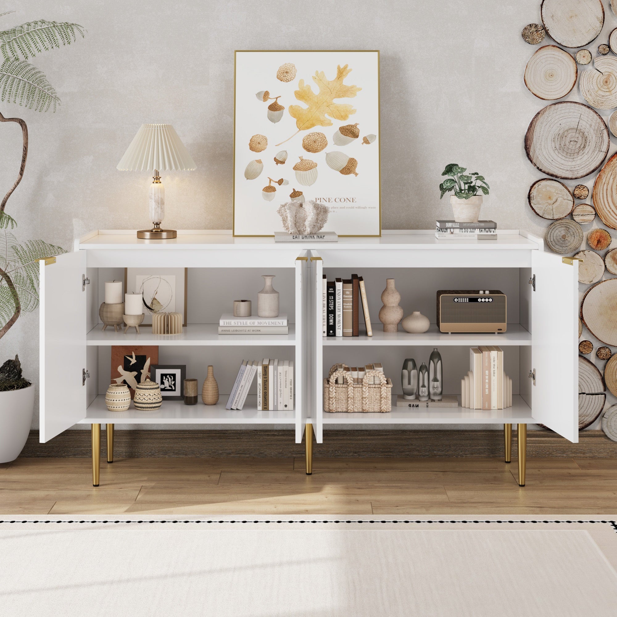 Modern Sideboard Buffet Storage Cabinet 140x38x75cm