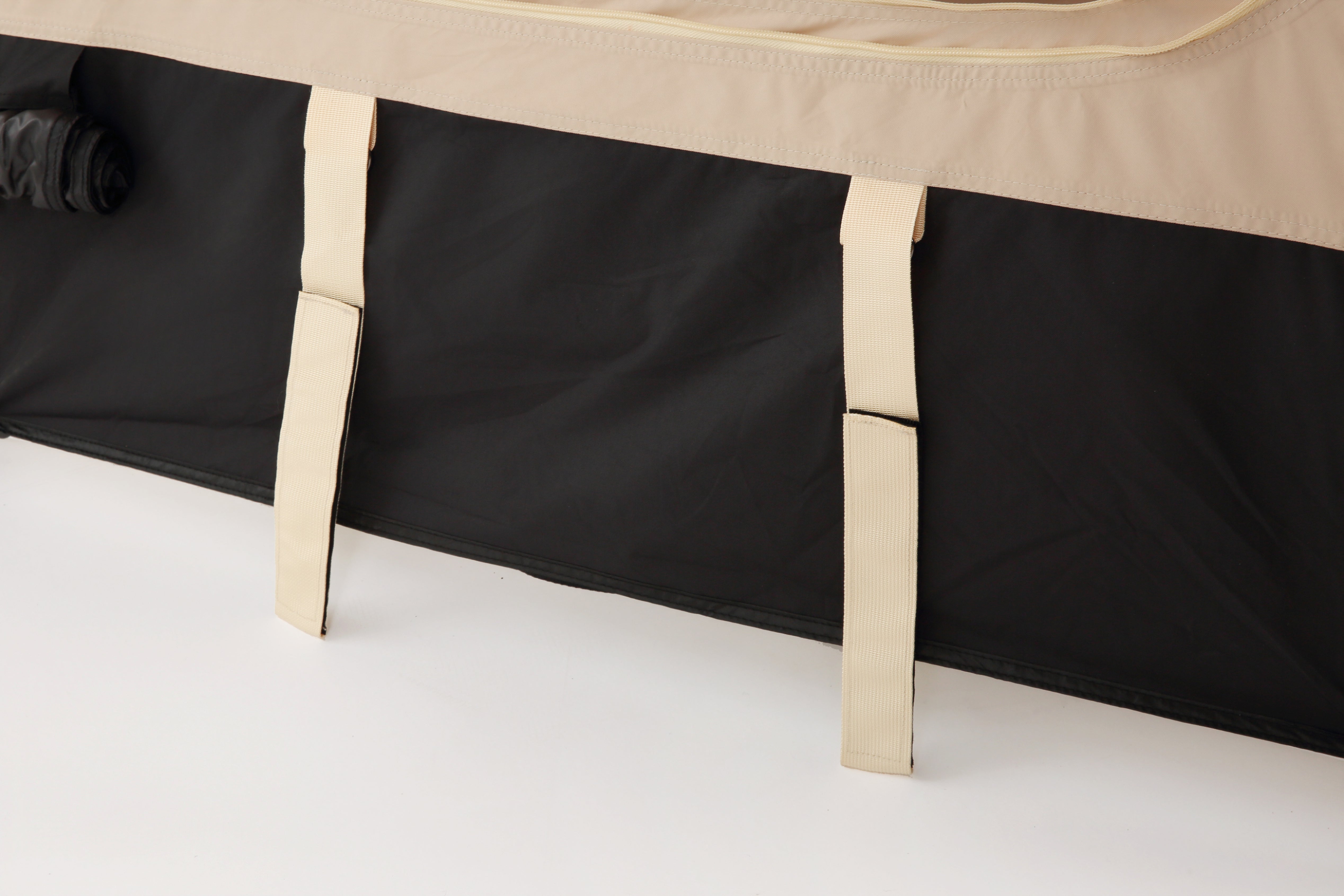 Inflatable Camping Tent with Hand Pump, Roof Tent - Beige + Black