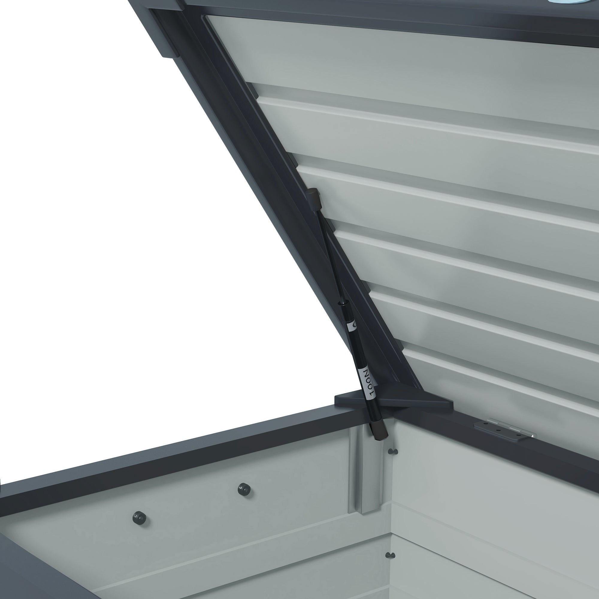 Garden Box Storage Box with Wheels, Lock, Handle Dark Grey