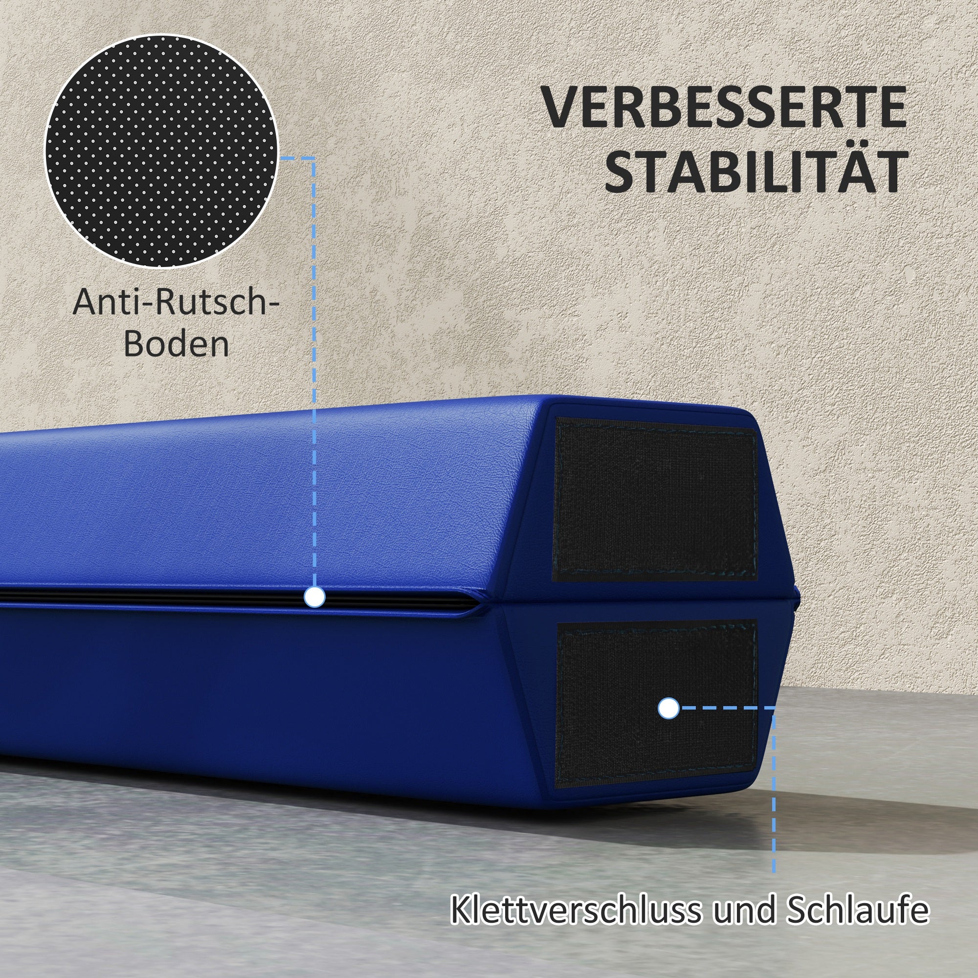 Balance Beam, Foldable Non-Slip, 236 cm, Blue