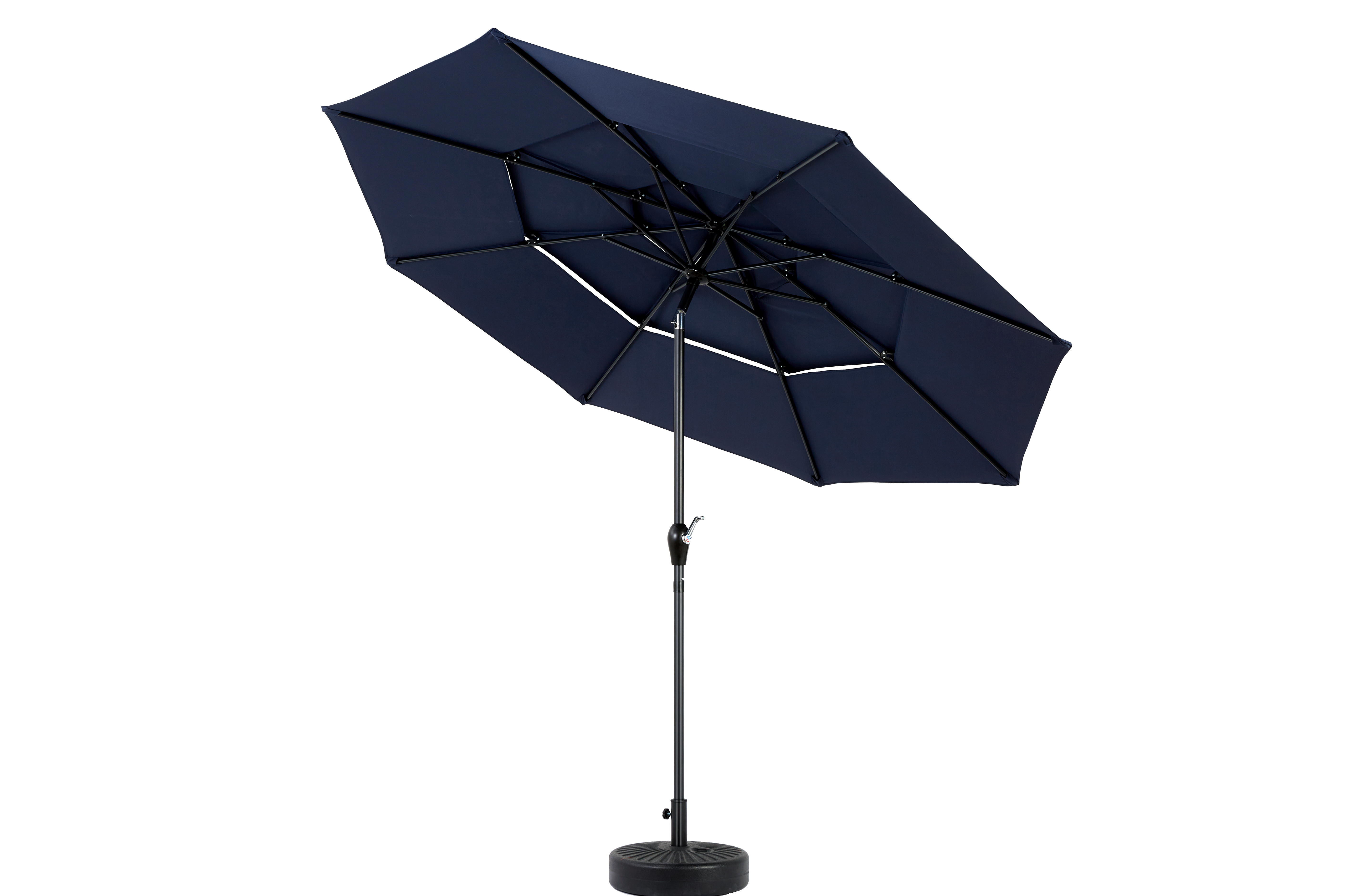 Outdoor Umbrella 14.8 Ft Double Sided Rectangular Large with Crank, Navy Blue
