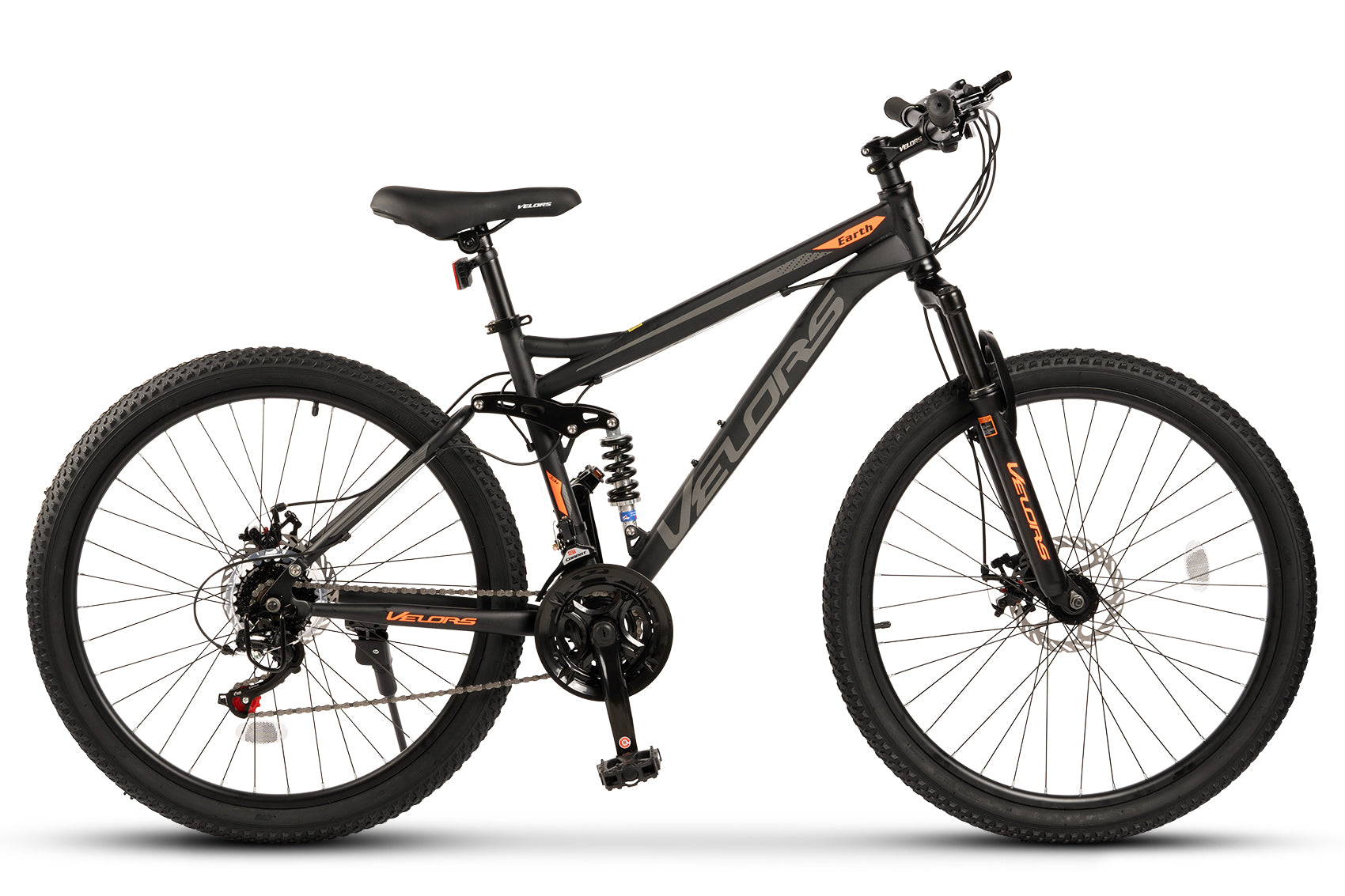 Velors Mountain Bike Full-Suspension 21-Speed Dual Disc Brakes 26-inch