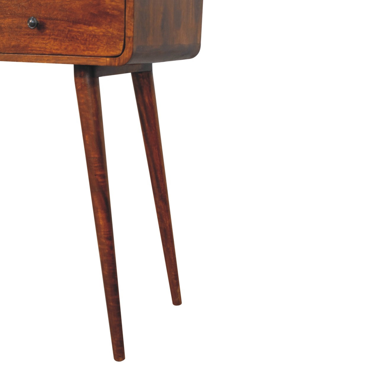 Triple Curved Console Table, Chestnut Wood