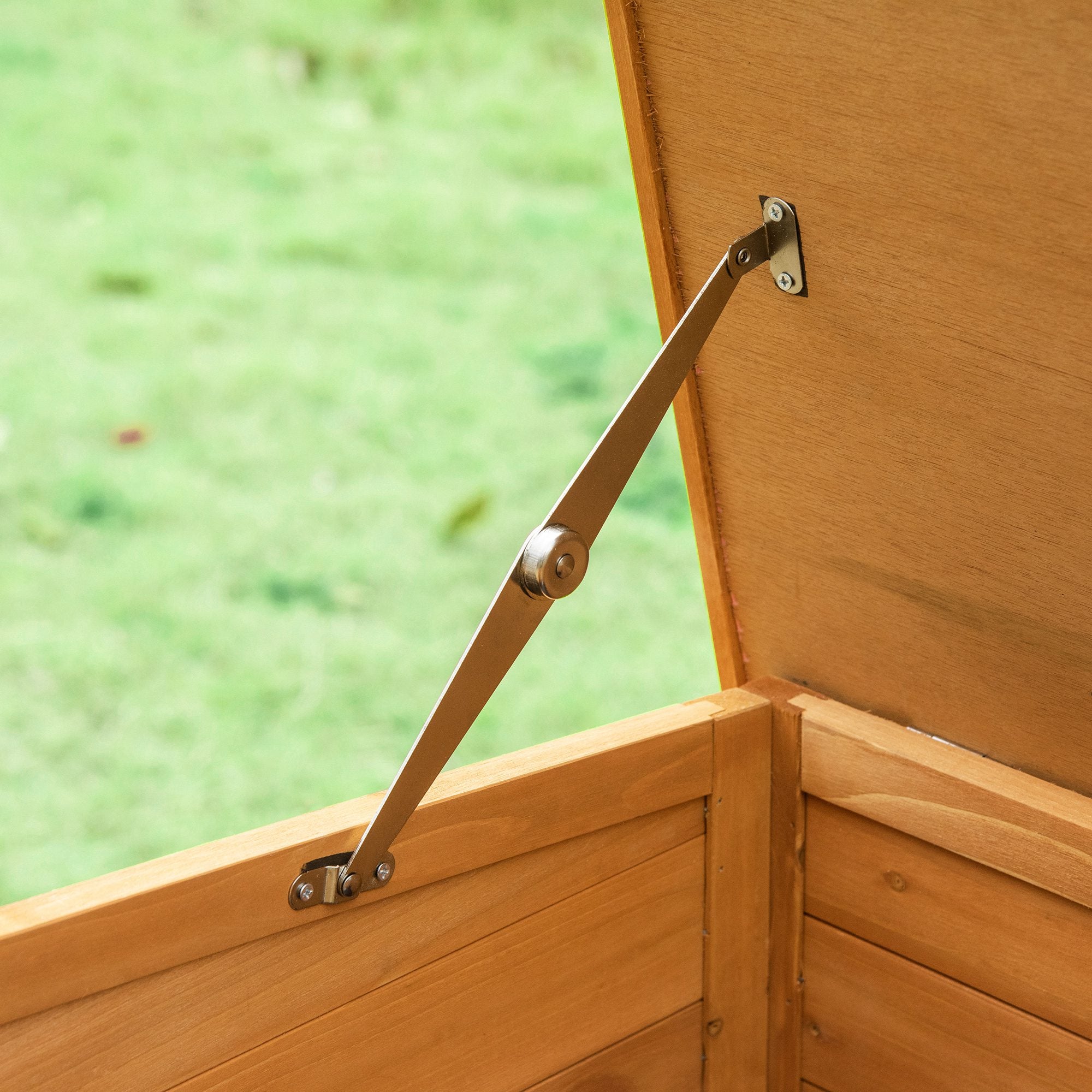 Rabbit Hutch, Removable Tray, Ramp, Fir Wood, Orange