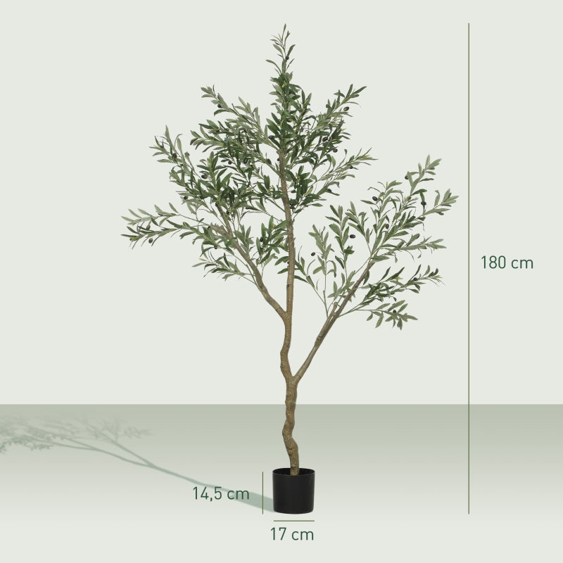 Artificial Olive Tree, Large 180 cm, in Pot, Green