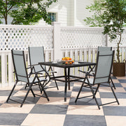Five-Piece Patio Set Steel Frame Grey/Black