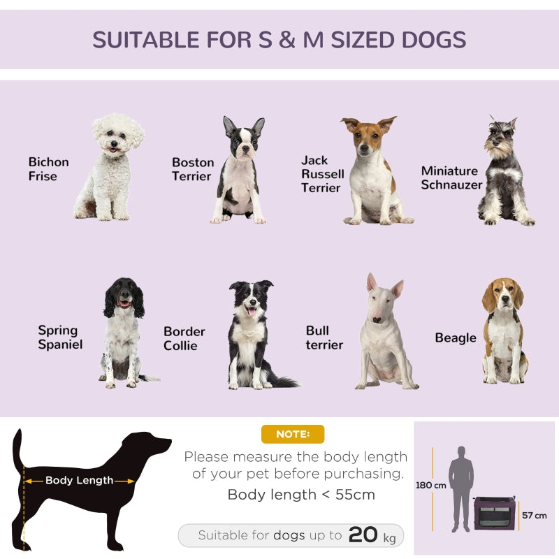 80cm Pet Carrier, with Cushion, for Small and Medium Dogs - Purple