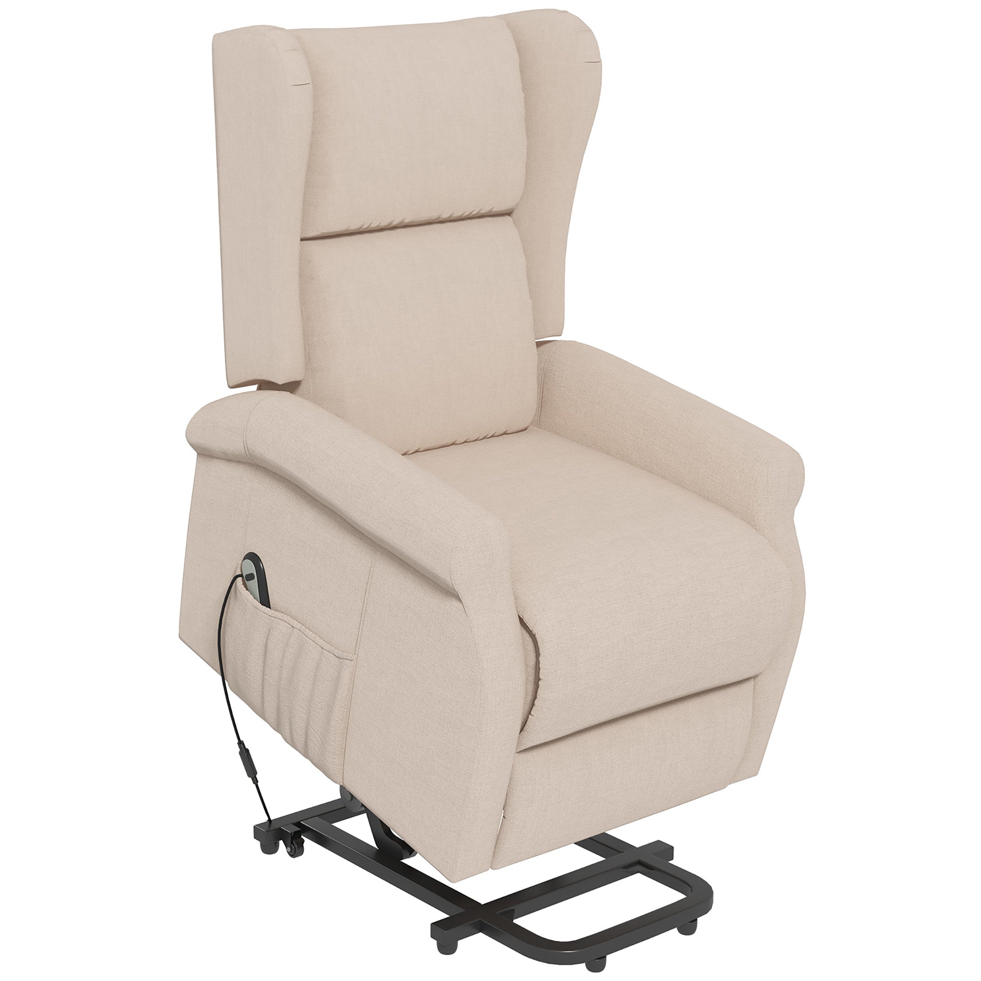 Electric Reclining Chair Lift Assistance up to 200kg, Cream