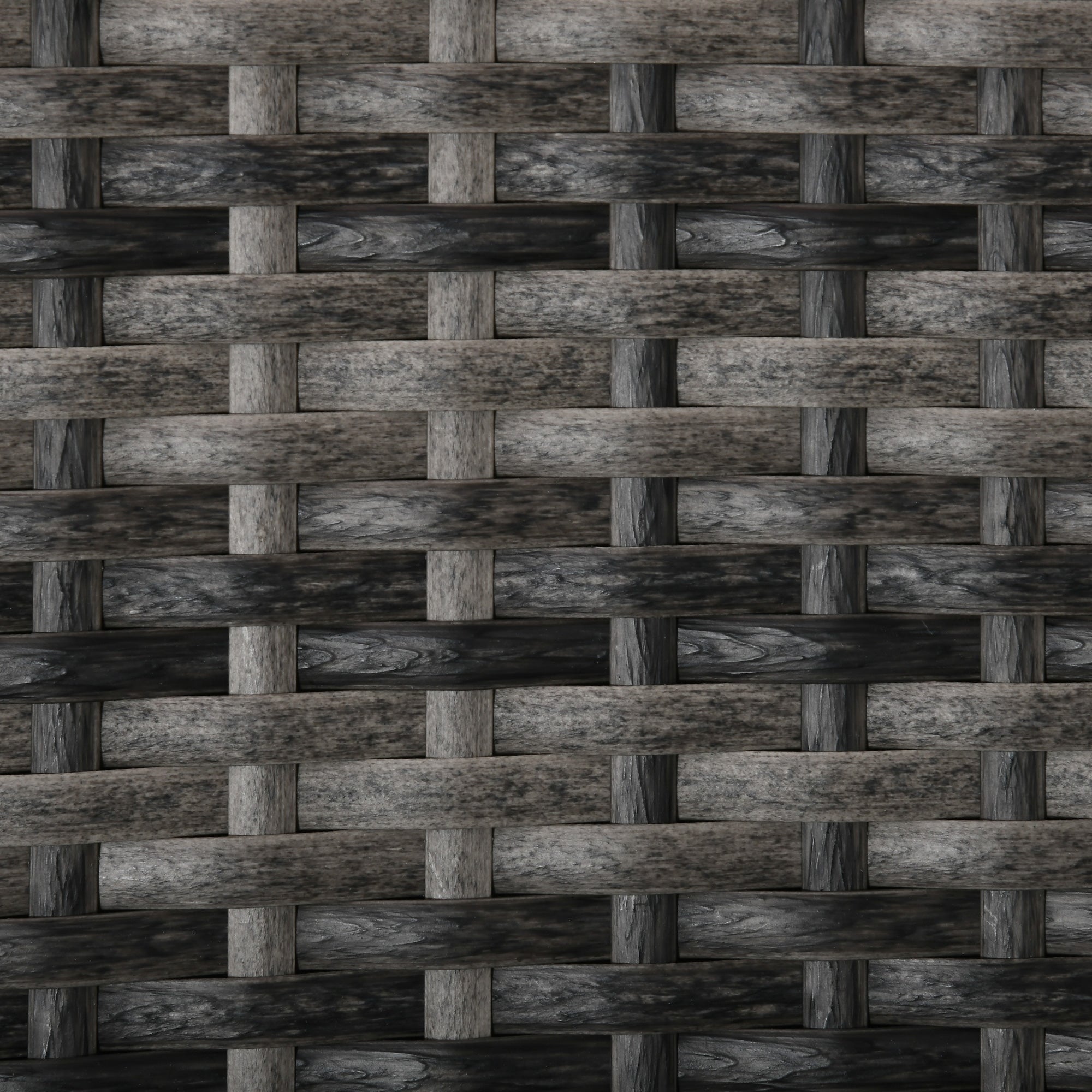 3 Pieces Rattan Bistro Set, Wicker 2-Tier Coffee Table Chairs Washable Cushions, Mixed Grey