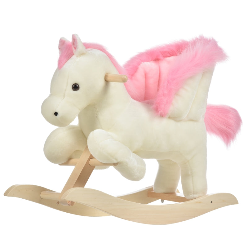 Plush Baby Rocking Horse with Sound Effects and Handles, Toddler Swing Seat