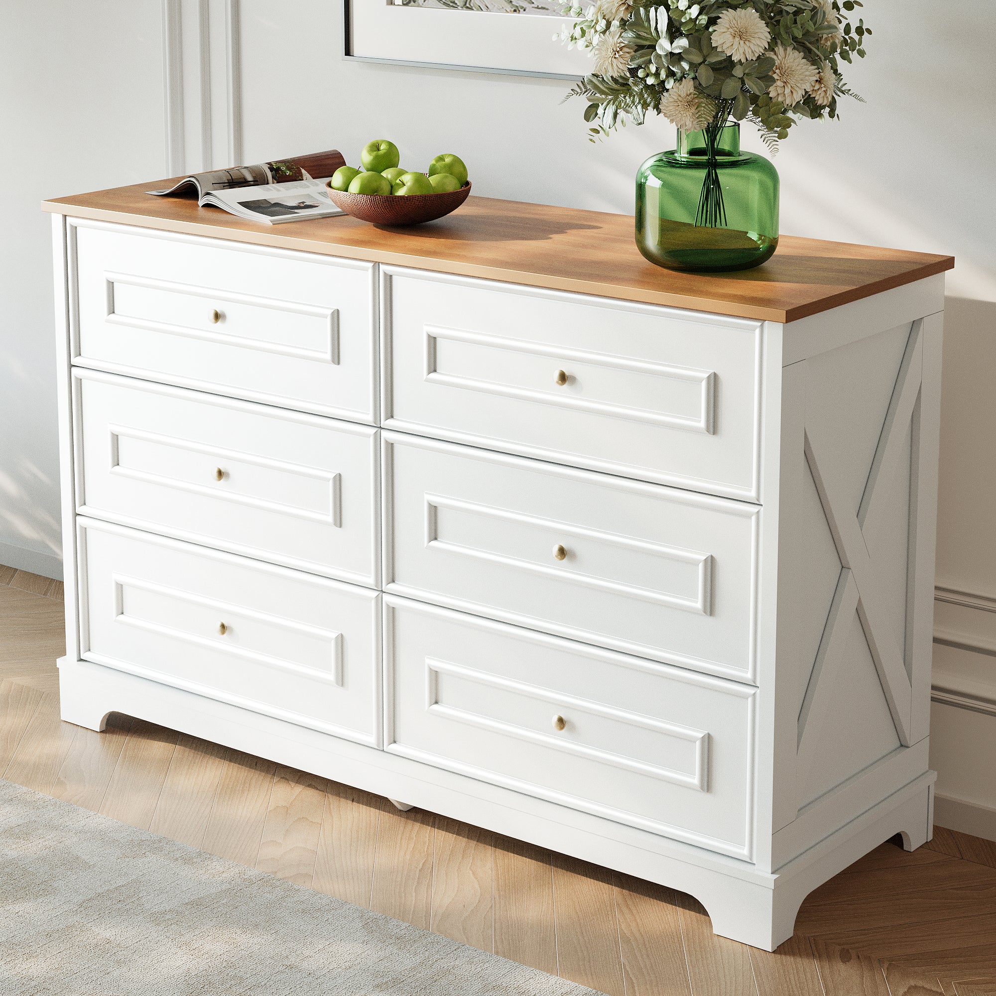 Sideboard Modern 6 Drawers Minimalist 120x40x76 cm