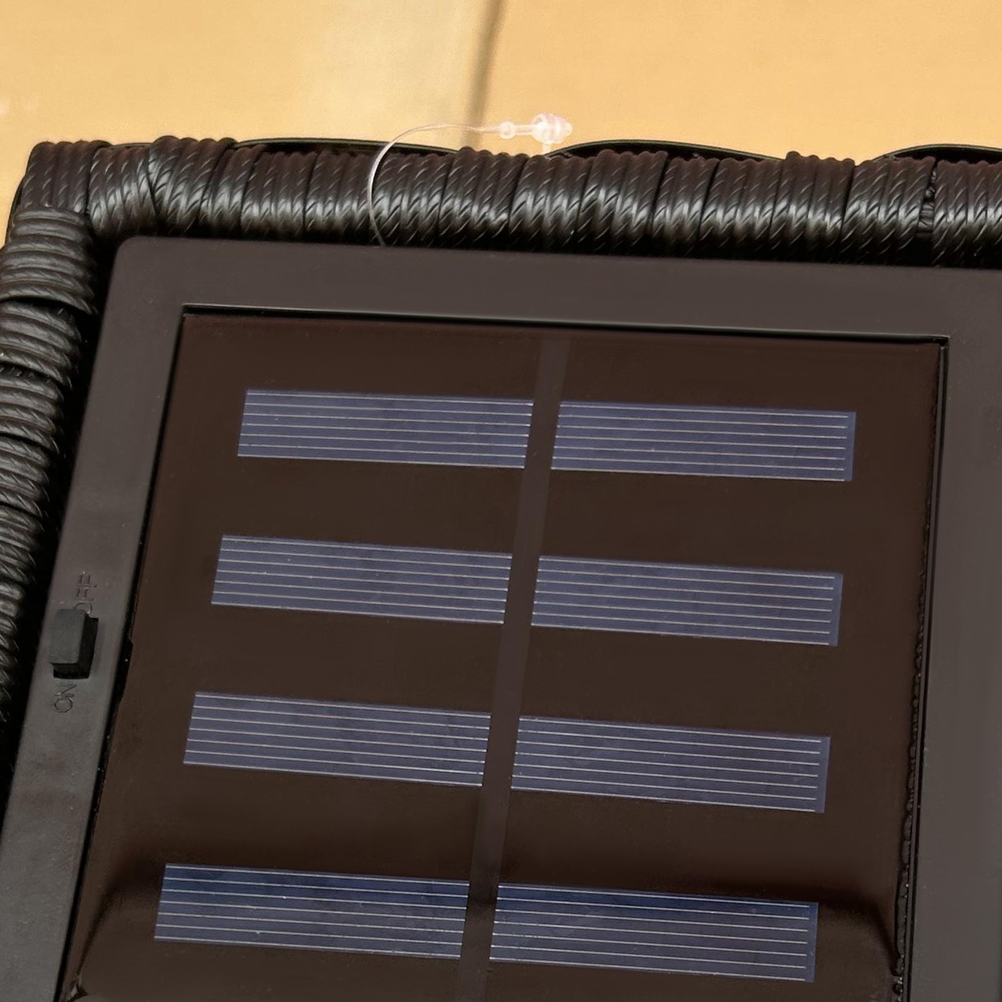 Solar Light Rattan Design Waterproof Light Sensor LED Garden Lamp, Black