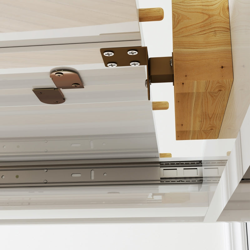 Extendable Dining Table, 120-160 x 70cm Rectangular, Seats 4-6 People, High Gloss White