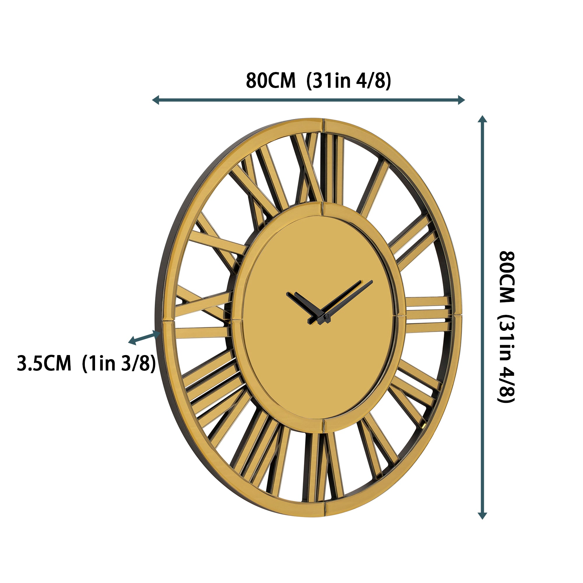 Wall Clock Round Glass