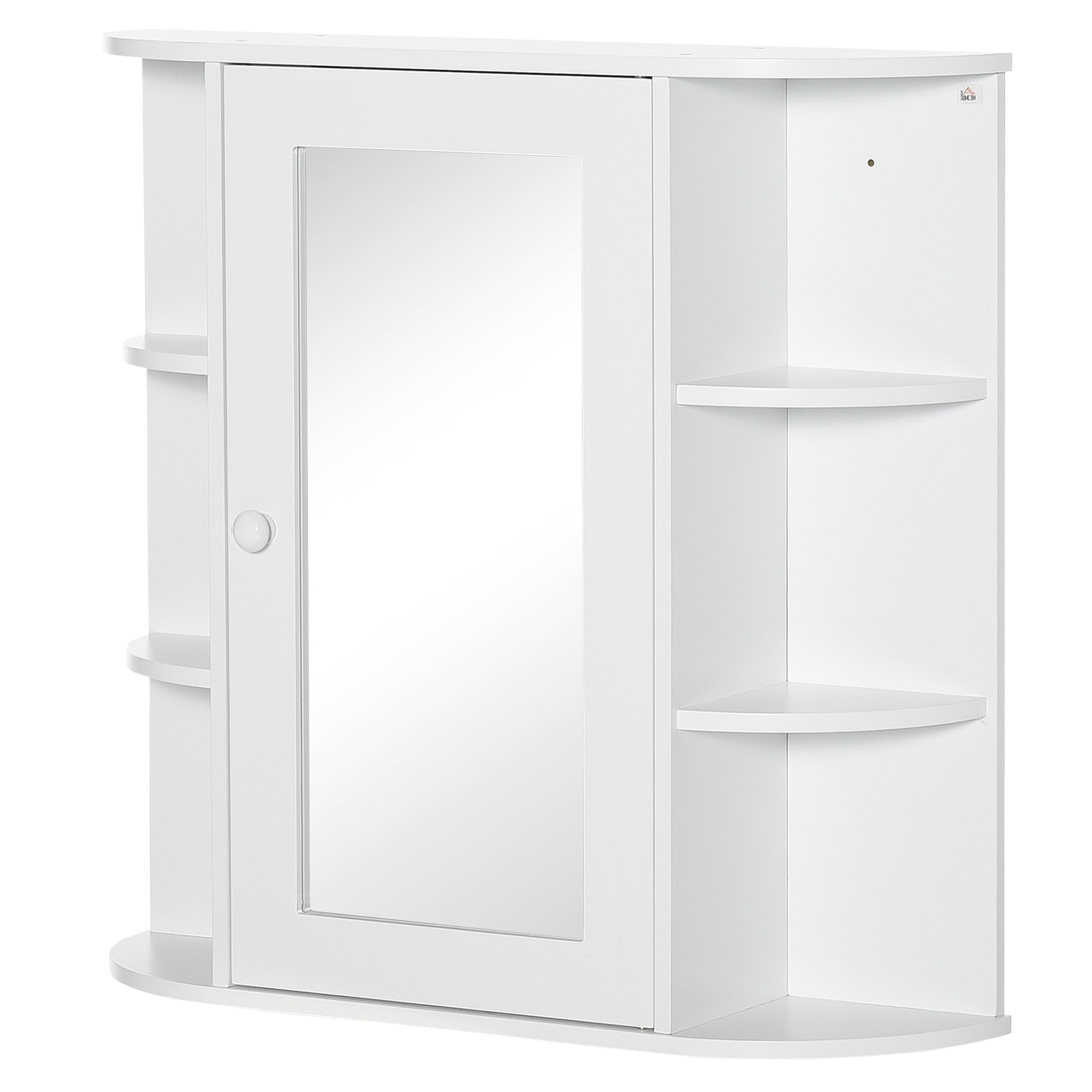 Mirror Cabinet, Wall Mounted with 8 Compartments, White