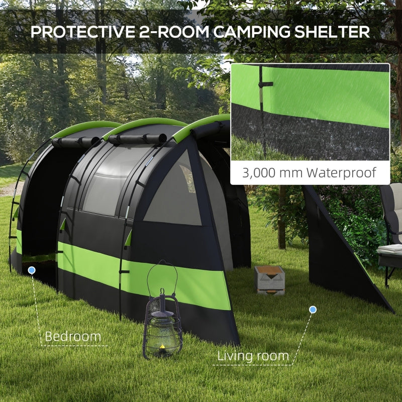 Four Man, Two Room Blackout Tent - Black