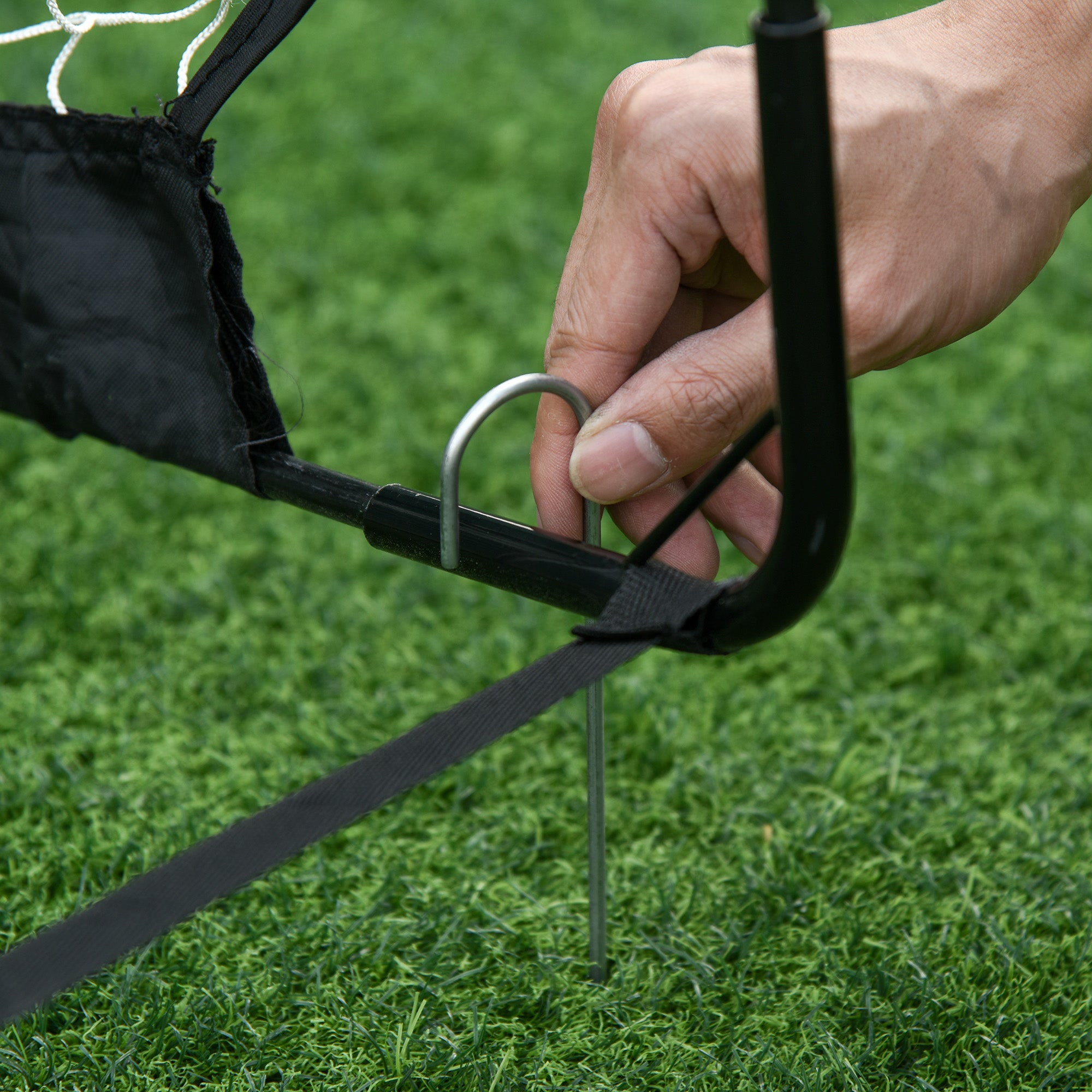 Football Goals, Set of 2 Mini Foldable, Steel and Tetrolon Black