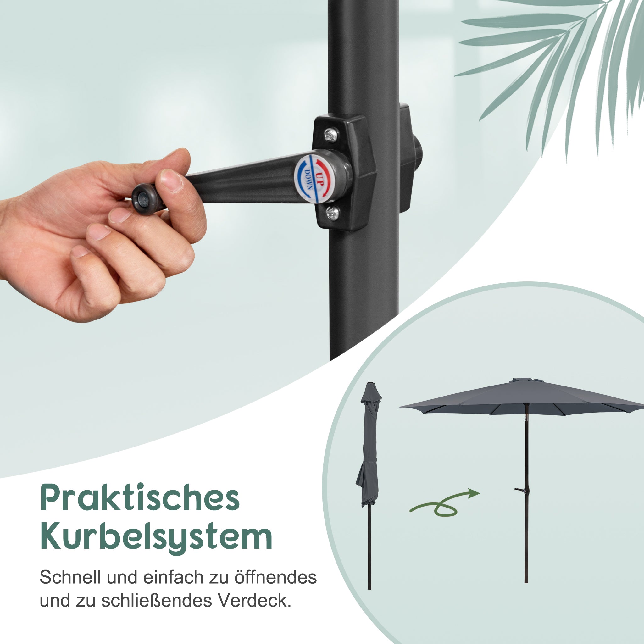 Parasol 300 cm foldable travel beach umbrella for outdoor