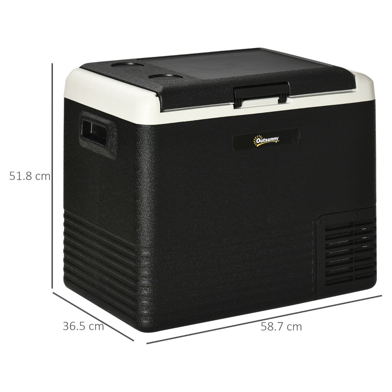 50L Car Refrigerator, Portable Compressor Freezer for Camping, Driving, Picnic, Electric Black