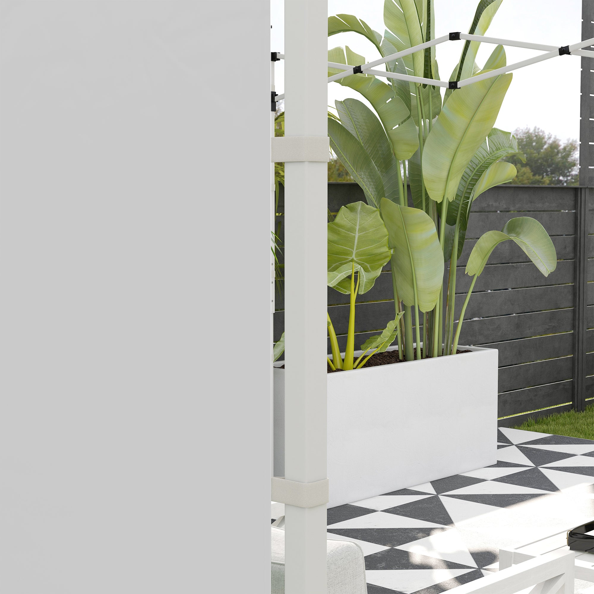 Pavilion Side Panels, Set of 2, Window & Door, Oxford, White