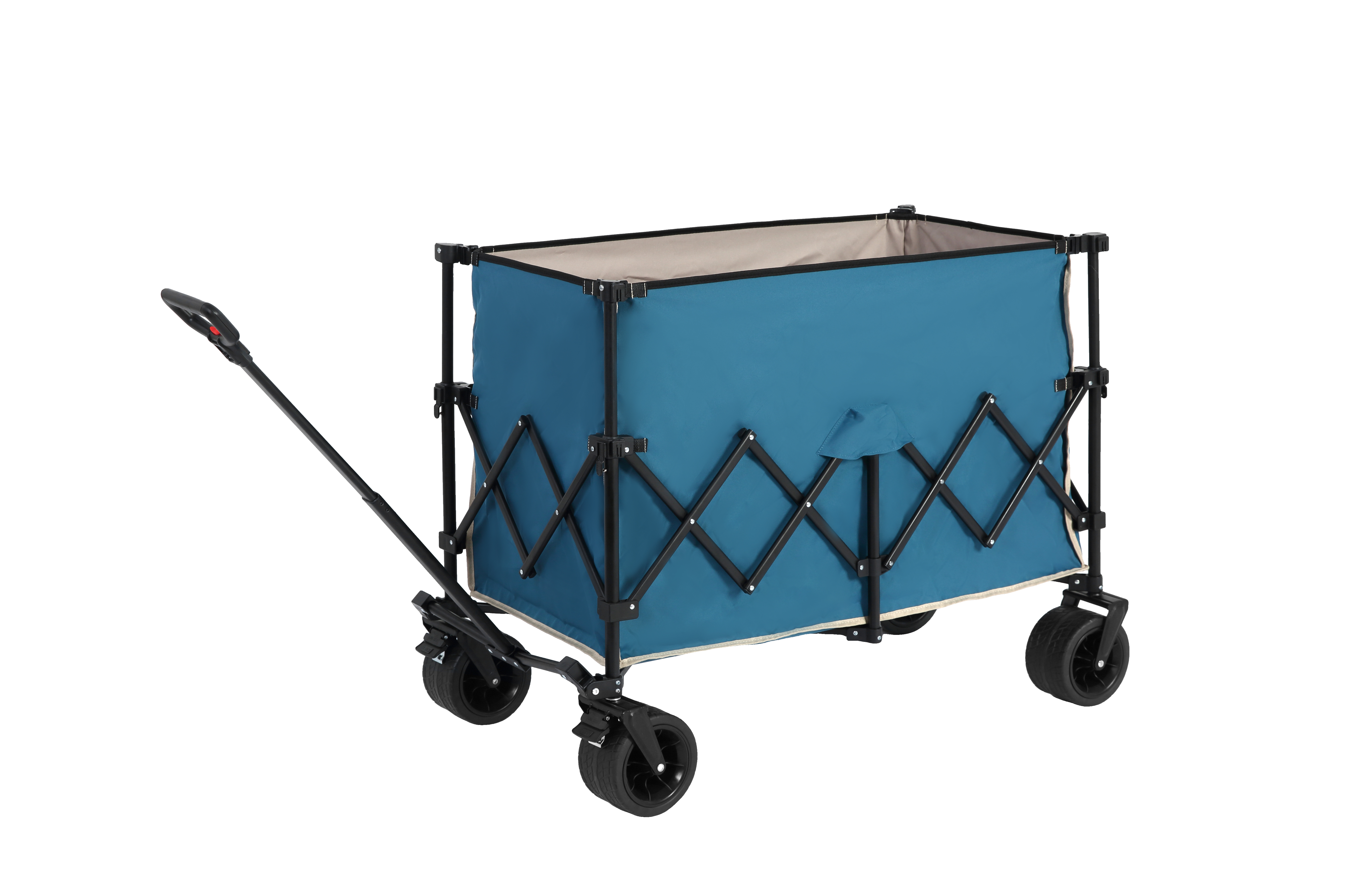 Beach Wagon, Collapsible 220lbs, Heavy Duty, All-Terrain Wheels, Blue